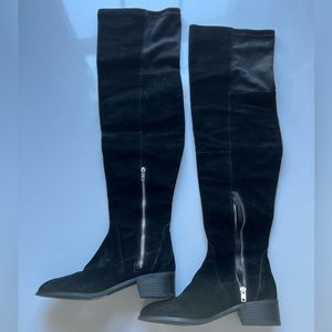 Free People Black Over the Knee Boots